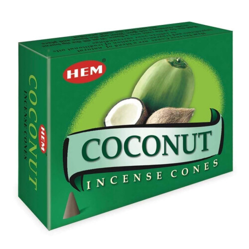 Noix de Coco - Caisse de 12 Boξtes de 10 Cτnes Chacune - Encens Hem d'Inde