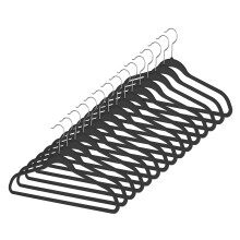 Whitmor Flocked Pak Hangers Set van 15 Zwart