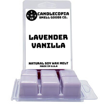 Candlecopia Lavendel-Vanille-stark duftende, handgegossene vegane Wachsschmelze, 12 duftende Wachswrfel 6,4 Unzen in 2 x 6 Packungen