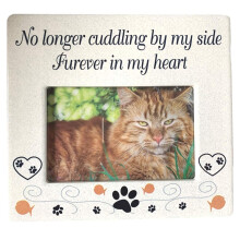 BANBERRY DESIGNS Bilderrahmen zum Gedenken an eine Katze, der nicht mehr an meiner Seite kuschelt Furever in My Heart Fotorahmen Verlust eines Haust