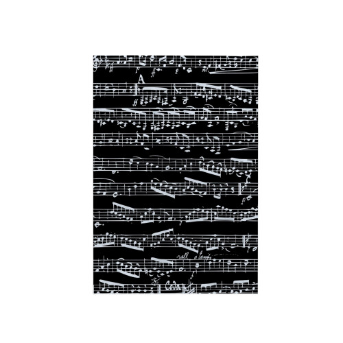 3D Rose sorte og hvide noder-Stillige noder-Klavernotation-Samtidige musikergaver H?nd-/sportsh?ndkl?de 15 x 22