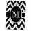 Serviette  main 3D Rose noir et blanc Chevron monogramme initiale M 15x 22 multicolore 1