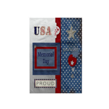 toiles et mots patriotiques roses 3D en bleu-argent-blanc et rouge-serviette du jour commmoratif 15"""" x 22""""