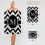 Serviette  main 3D Rose noir et blanc Chevron monogramme initiale M 15x 22 multicolore 3