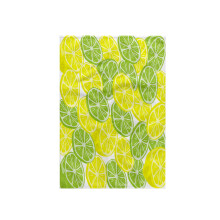 Serviette main motif de rptition de citron et de citron vert imprim rose 3D 15x 22