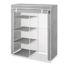 Whitmor Compact Kledingkast - Ruimtebesparend - 4 Planken en Hangroede - Grijs