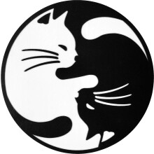 Papapatch gatto yin yang kung fu cinese tao bilanciante segnaletto per finestra in vinile laptop decorazioni decorazioni per decalcomania (stk-cat-yi