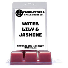 Candlecopia Wasserlilie und Jasmin, stark duftende, handgegossene, vegane Wachsschmelze, 12 Duftwachswrfel  6,4 Unzen in 2 x 6 Packungen