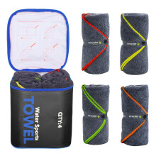 4Monster 4-pack microvezel campinghanddoek, sneldrogend, superabsorberend reishanddoek met waterdichte tas, lichtgewicht boothanddoek voor camper, sp