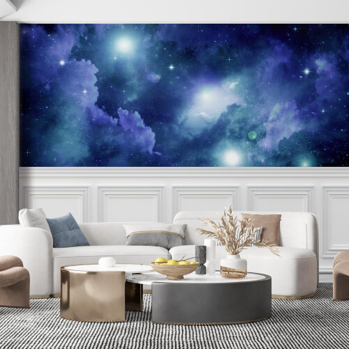 SIGNFORD Mural Galaxy Adesivo de parede removvel para quarto e sala de estar - 66 x 96 polegadas
