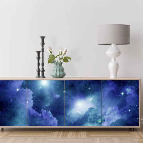 SIGNFORD Mural Galaxy Adesivo de parede removvel para quarto e sala de estar - 66 x 96 polegadas 1