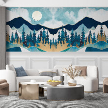 SIGNFORD Wall Mural Nordic Style Nature Landscape Removable Wallpaper Wall Sticker for Bedroom Living Room - 66x96 inches