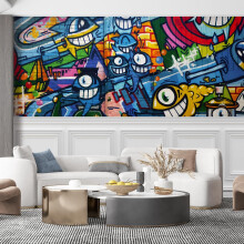 SIGNFORD Wandbild, buntes Graffiti, abnehmbarer Tapeten-Wandaufkleber fr Schlafzimmer, Wohnzimmer  167,6 x 243,8 cm