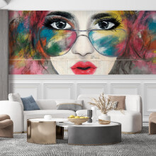 SIGNFORD Wandbild, buntes Graffiti, abnehmbarer Tapeten-Wandaufkleber fr Schlafzimmer, Wohnzimmer  167,6 x 243,8 cm