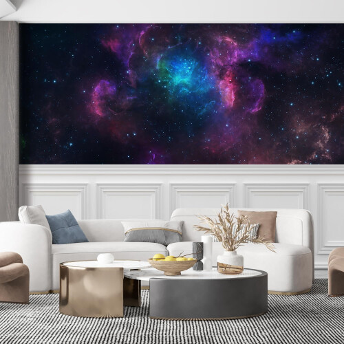 SIGNFORD Mural Galaxy Adesivo de parede removvel para quarto e sala de estar - 66 x 96 polegadas