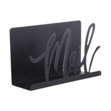 Mail Organiser Case Rack - Iron Space Saving Desktop Letter Holder with Cut-Out Sign for Home or Office Use
