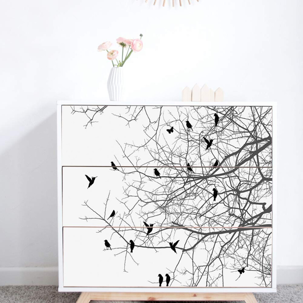 Self-Adhesive Dresser Sticker Peel And Stick Furniture Stickers/Decals Removable Furniture Skin (001 Malm) 782896767884