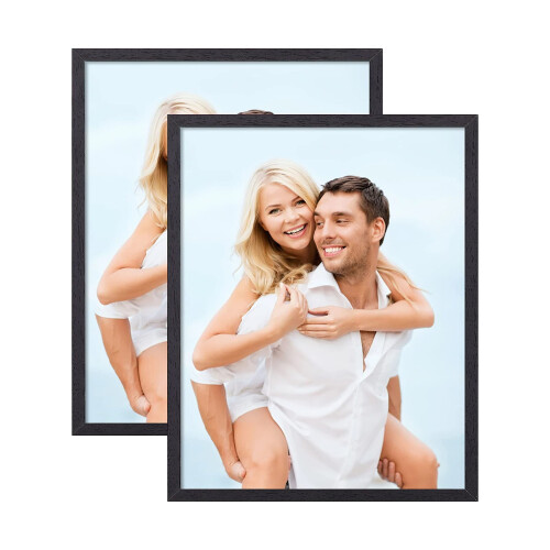 Cornice Doppia 20x25 Per Foto: Espositore Da Tavolo Nero, Due Foto 8x10, Plexiglass