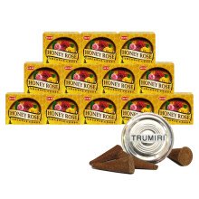 TRUMIRI Lot de 12 porte-cτnes d'encens avec ourlet en forme de rose miel - Lot de 12 (environ 120 cτnes)