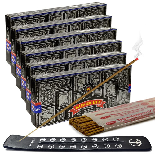 TRUMIRI Rδucherstδbchenhalter-Set mit Satya Super Hit 100 g Rδucherstδbchen  6er-Pack (ca. 600 Stδbchen) 2