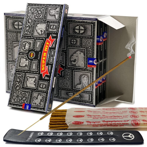 TRUMIRI Rδucherstδbchenhalter-Set mit Satya Super Hit 100 g Rδucherstδbchen  6er-Pack (ca. 600 Stδbchen)