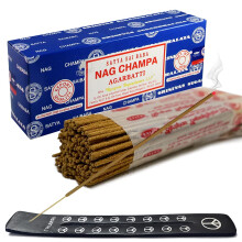TRUMIRI Incense Stick Holder Bundle with Satya Sai Baba Nagchampa 250g Sticks - Pack of 1 (Approx 250 Sticks)