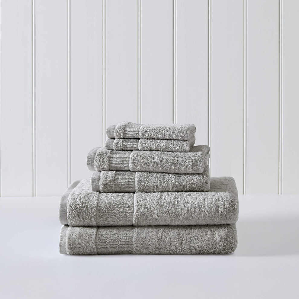Tommy Bahama - Bath Towels Absorbent & Fade Resistant Bathroom Essentials Oeko-Tex Certified (Island Retreat Grey 6-Piece)