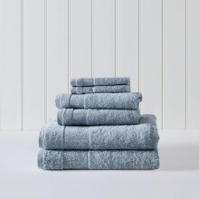 Tommy Bahama - Badhanddoeken, Absorberend & Kleurvast, Oeko-Tex Gecertificeerd (Island Retreat Bay Blue, 6-Stuks)