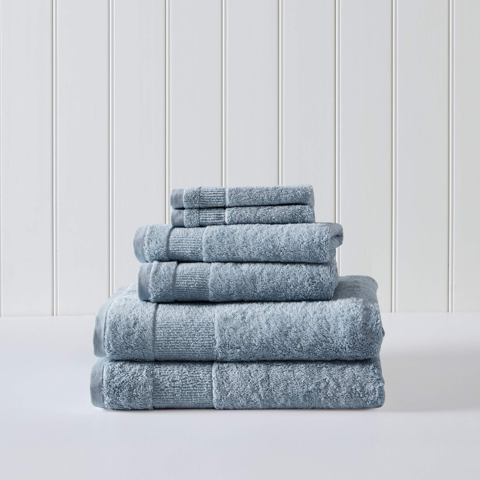 Tommy Bahama - Bath Towels Absorbent & Fade Resistant Bathroom Essentials Oeko-Tex Certified (Island Retreat Bay Blue 6-Piece)