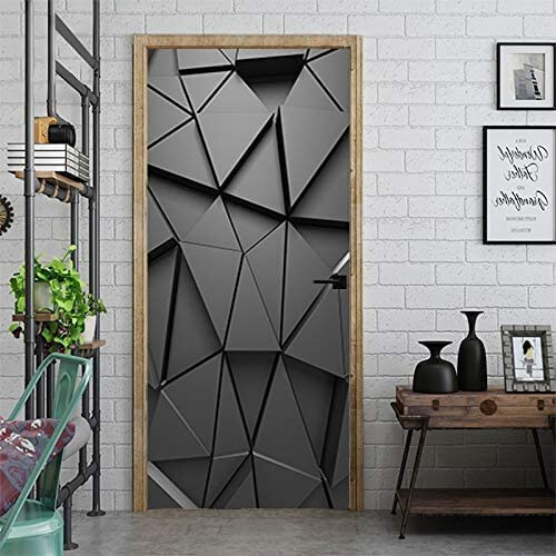 KACOLOR 3D Sticker de Puerta para Dormitorio, 2PCS Autoadhesivo Impermeable 2