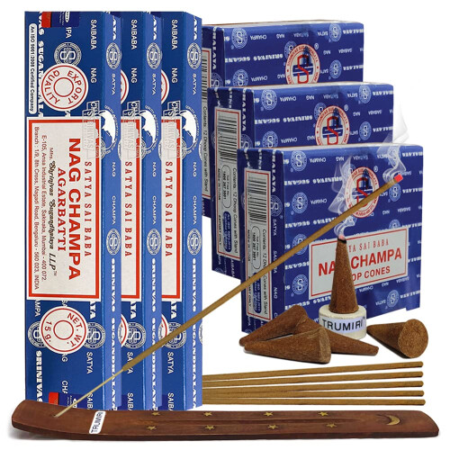Nag Champa Wierook Sticks en Cone Variëteit Pack Bundel
