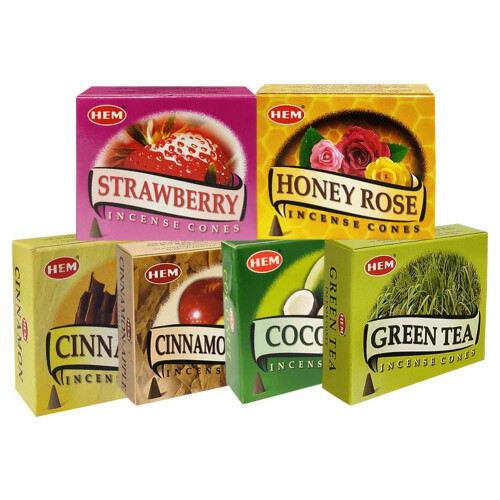 Hem Incense Cones Set #5 & Cone Burner Bundle with 6 Popular Scents 2