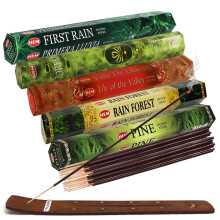 Hem Incense Stick Variety Pack #12 met Houder - 5 Geuren Geïnspireerd door het Bos