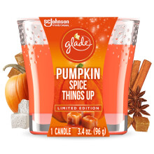 Glade Candle Jar Air Freshener Pumpkin Spice Things Up 3.4 Oz