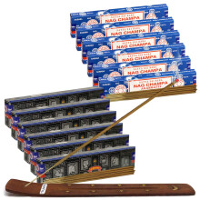 Nag Champa Rδucherstδbchen und Super Hit Rδucherstδbchen mit Rδucherstδbchenhalter im Paket fόr Raumduft und spirituelle Dekoration