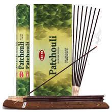 TRUMIRI Patchouli r?gelsespinde og r?gelsespindeholder bundt: 1 s?t med 6 pakker 120 stykker 6 r?gelser pr. pakke