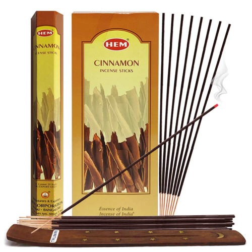 Bβtons d'encens ΰ la cannelle et porte-bβtons d'encens