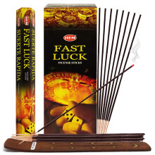 Fast Luck Røgelsespinde og Holder Bundle Hem Røgelsespinde