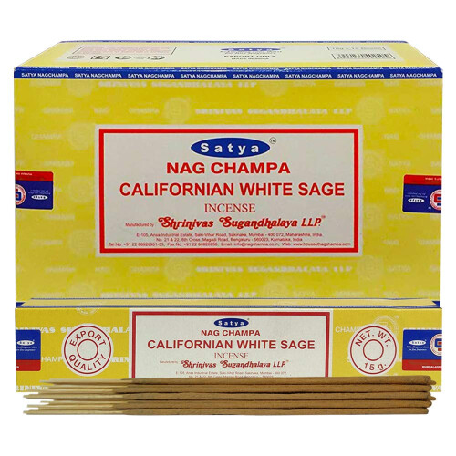 California White Sage Incense Sticks & Holder Bundle - Satya Incense 1