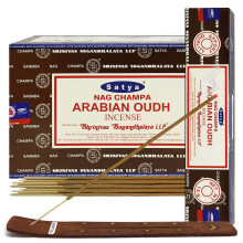 Arabisk Oudh Rökelse och Rökelsehållare Paket Rökelse Satya Rökelse