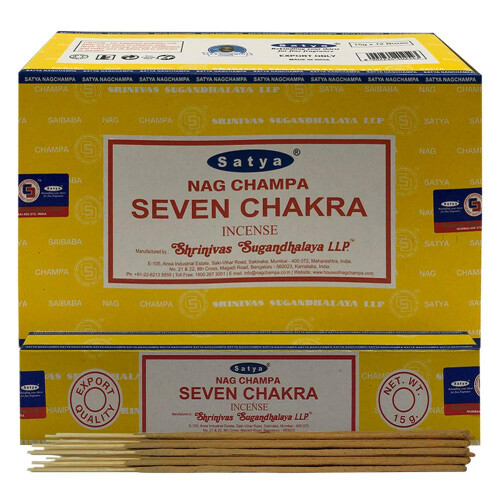 Seven Chakra Incense Sticks and Incense Stick Holder Bundle Insence Insense Satya Incense 1