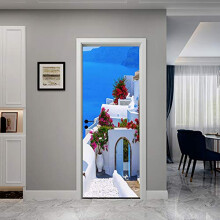 KACOLOR 3D Stairs Art Door Sticker for Bedroom Livingroom Bathroom 2PCS Wall Decal Self-Adhesive Waterproof Removable Door Murals Wallpaper Home Dec