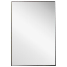 Rectangular Thin Wooden Frame Mirror Silver