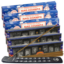 Nag Champa Super Hit Bβtons d'encens et support Bundle Variιtι Pack de House of Satya Bβtons d'encens et Trumiri
