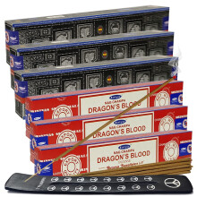 Super Hit Dragons Blood Encens Sticks & Holder Bundle Variety Pack de House of Nag Champa Bβtons d'encens et Trumiri