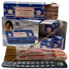 Bβtons d'encens Nag Champa 250 g x 4 et porte-bβtons d'encens Bundle Insence Insense Satya Encens
