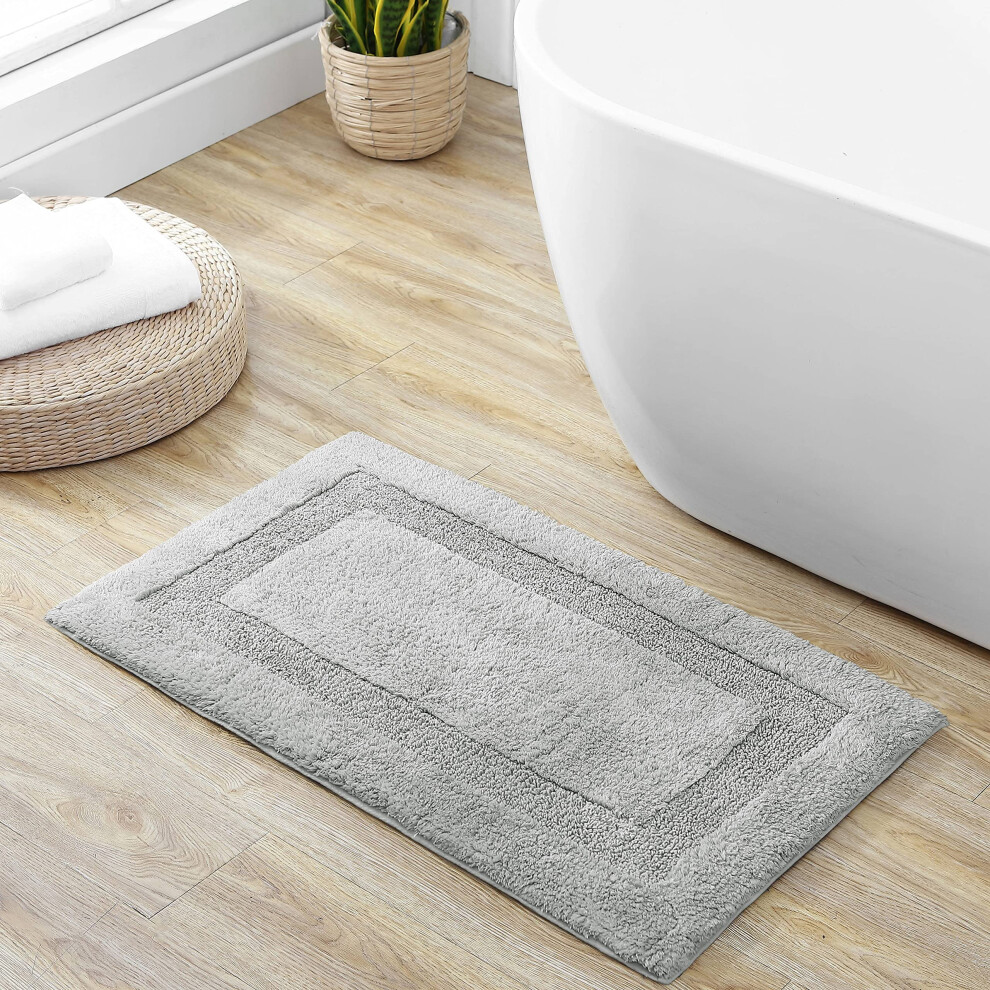 Tommy Bahama - Bathroom Rug Cotton Bath Mat Highly Absorbent Coastal Inspired Design (Long Branch Grey 21"""" X 34"""")