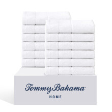 Tommy Bahama - Washandjes Zachte en absorberende katoenen handdoeken Lichtbestendig Oeko-Tex gecertificeerd (Island Retreat Wit 12-delig)
