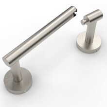 Ruacq Toilet Paper Holder Brushed Grey Double Post Pivoting Round Tissue Holders Roll Holder Hangers Toilet Paper Holders SUS 304 Stainless Steel