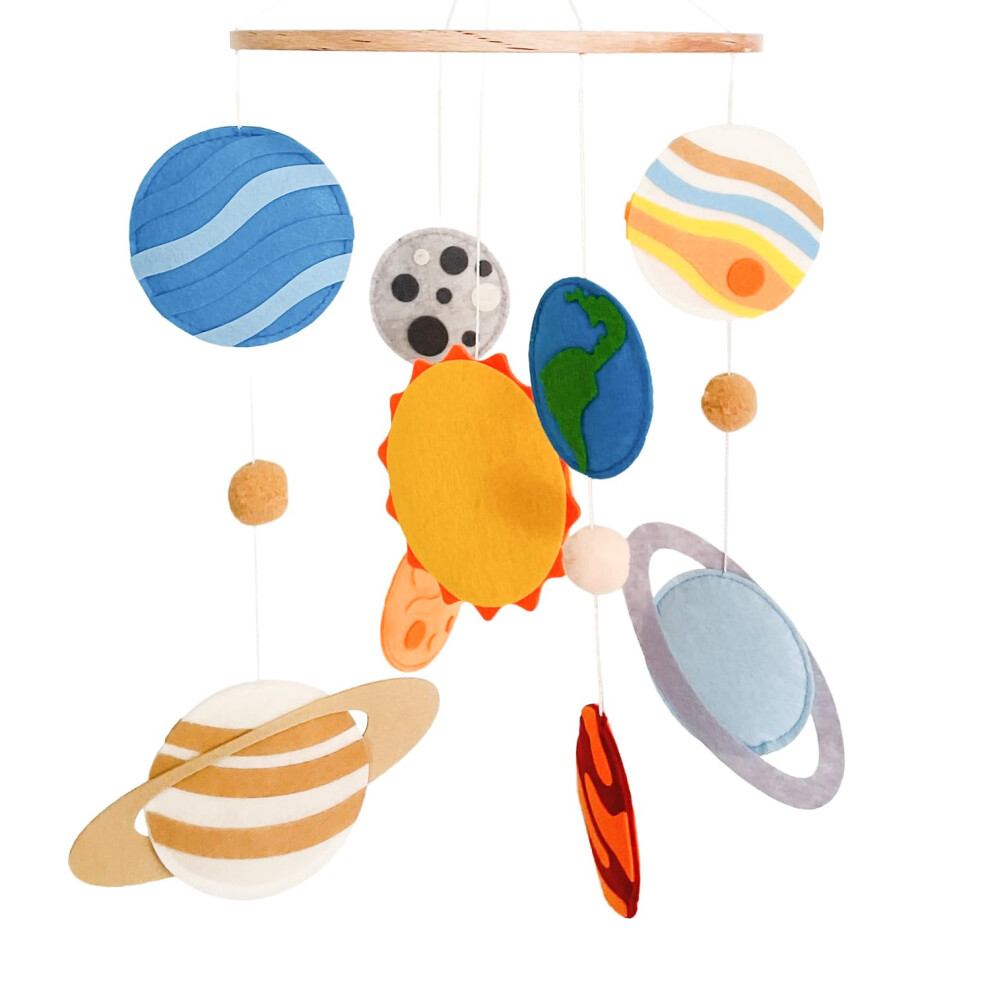 Vlokup Solar System Mobile for Crib Space Mobile Planet Mobile for Boys Girls Baby Crib Mobile Nursery Mobile for Kids Space Themed Nursery De